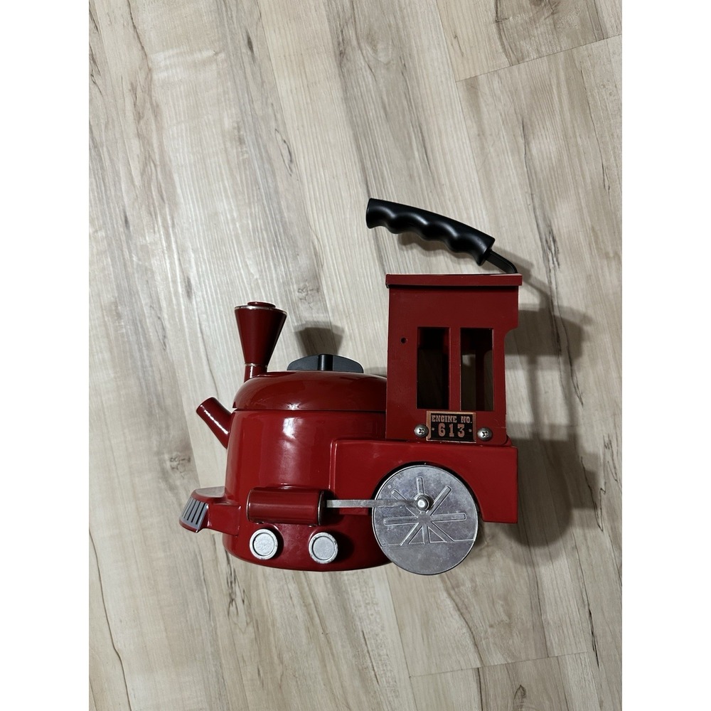 Vtg MKI Kamenstein Tea Kettle Pot World of Motion Steam Engine Train #613 Red